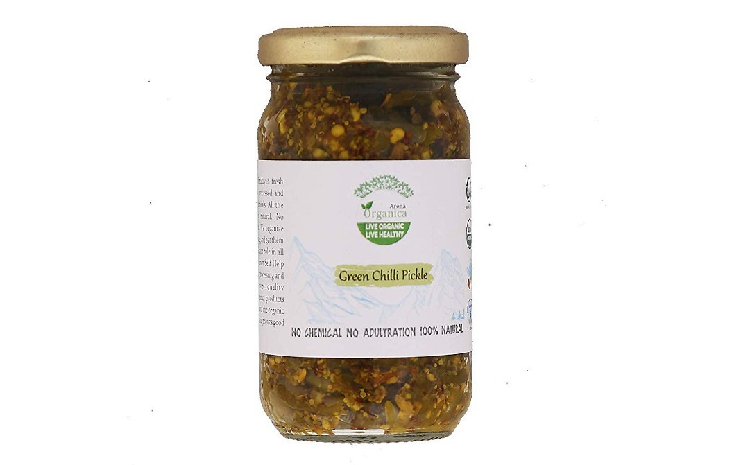 Arena Organica Green Chilli Pickle    Plastic Jar  200 grams